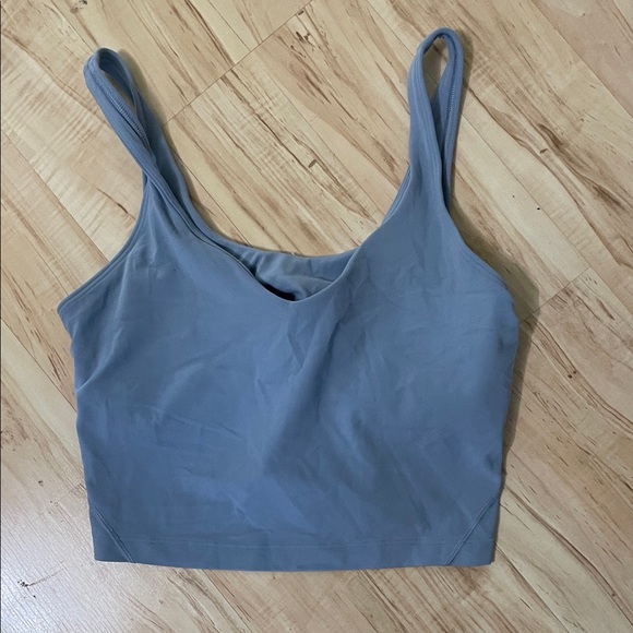 Gray blue Sleeveless Crop Top - Picture 1 of 3